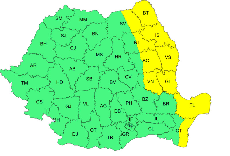 Avertizări de cod galben pentru vânt și ploi în țară: cum va fi vremea în București și la munte
