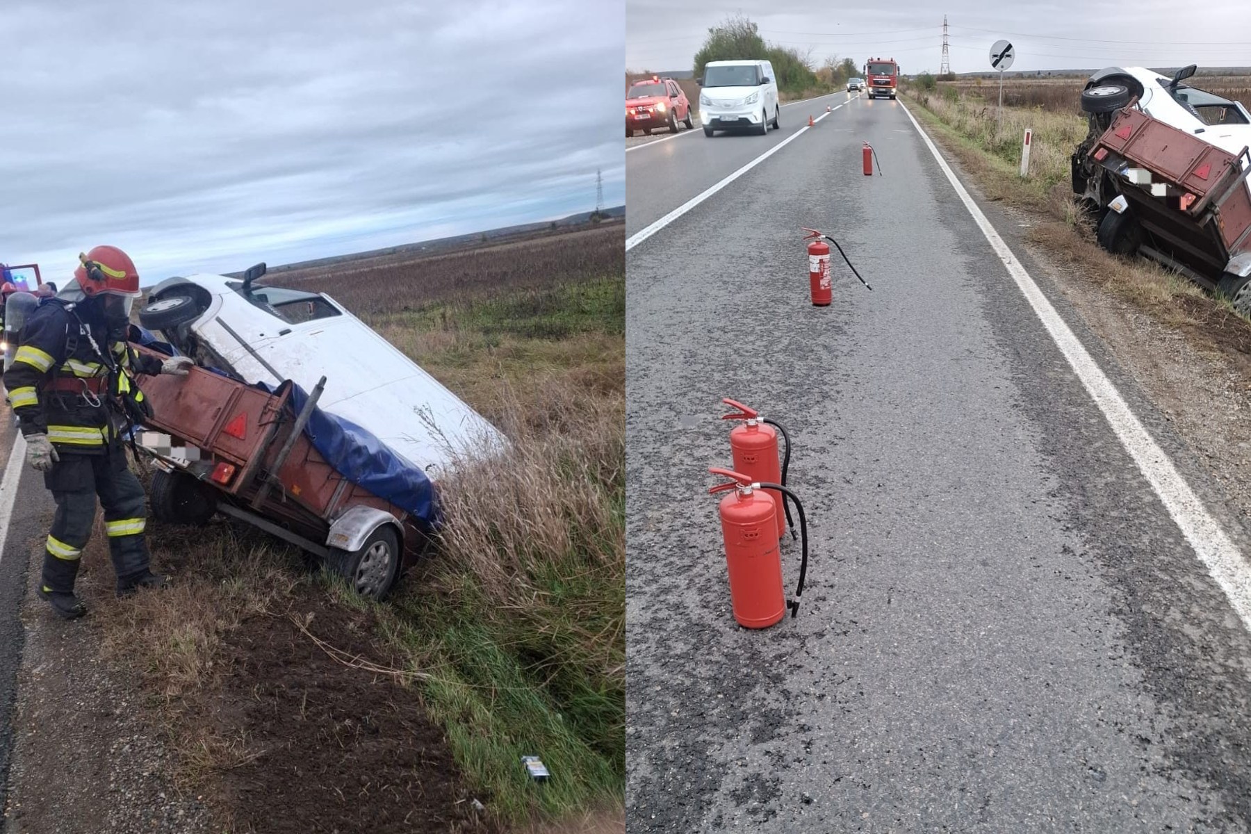 Accident cu substanțe chimice periculoase pe DN 72, în Dâmbovița: traficul a fost restricționat