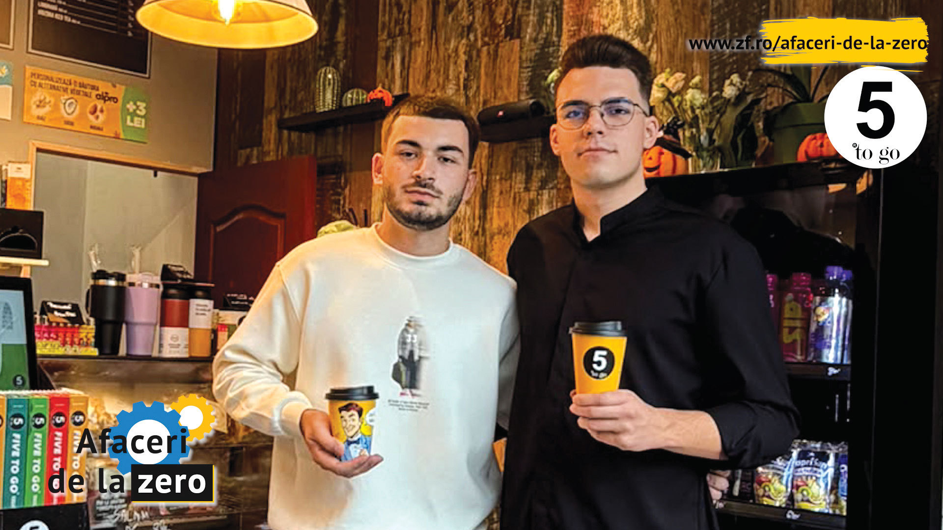 Doi studenți de la Politehnică au deschis o cafenea 5 to go în București