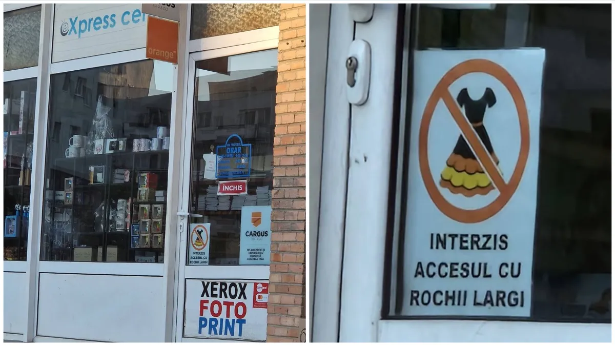 Un magazin din Câmpia Turzii interzice accesul femeilor cu rochii largi, provocând controverse