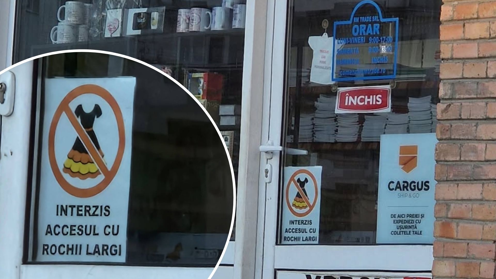Controverse în Câmpia Turzii după un afiș cu restricții vestimentare la intrarea unui magazin
