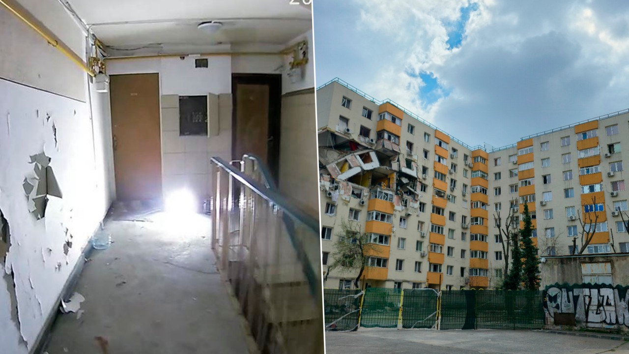 Au început lucrările de consolidare la blocul care a explodat în Rahova. Au fost montați primii stâlpi de susținere