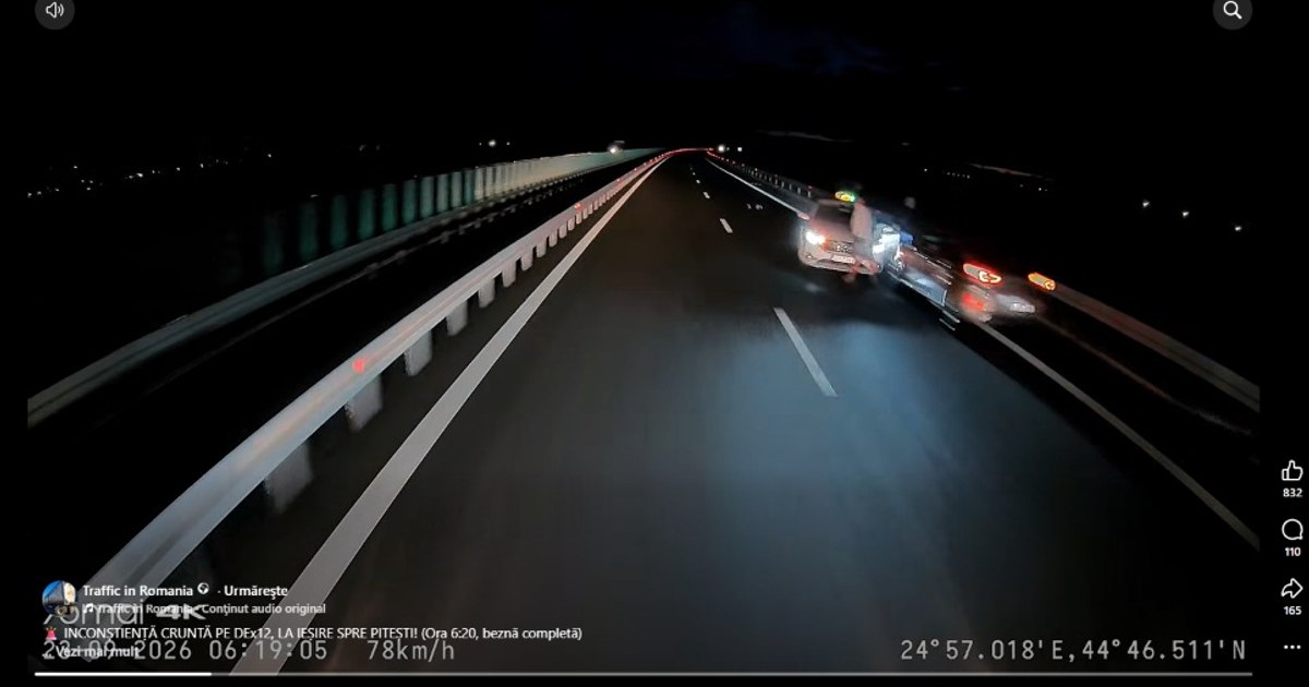 Pericol pe Drumul Expres Craiova-Pitești: două mașini oprite pe banda de rulare în beznă