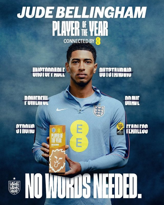 Jude Bellingham a fost desemnat pentru a doua oară consecutivă cel mai bun fotbalist al anului în Anglia