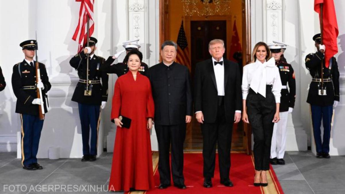 Melania Trump a ales o ținută neobișnuită la dineul de stat oferit liderului chinez Xi Jinping