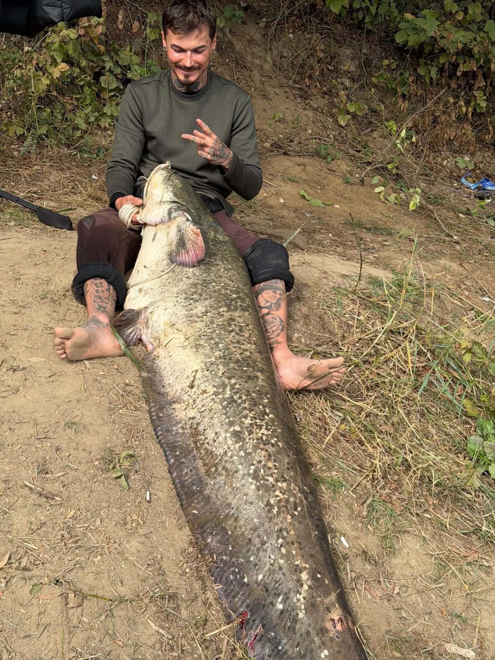 Captură record pe Someș: Un tânăr din Zalău a prins un somn de peste 2 metri