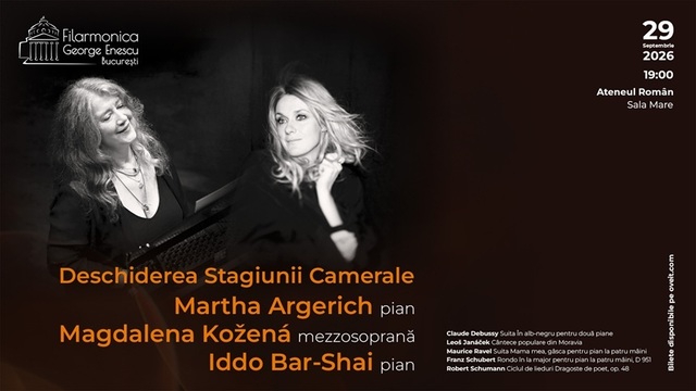 Filarmonica George Enescu deschide stagiunea 2026-2027 cu recitaluri de excepție al lui Martha Argerich