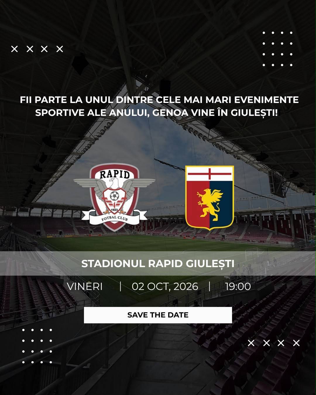 FC Rapid și Genoa CFC se reîntâlnesc pe Stadionul Giulești după 88 de ani de la ultima confruntare