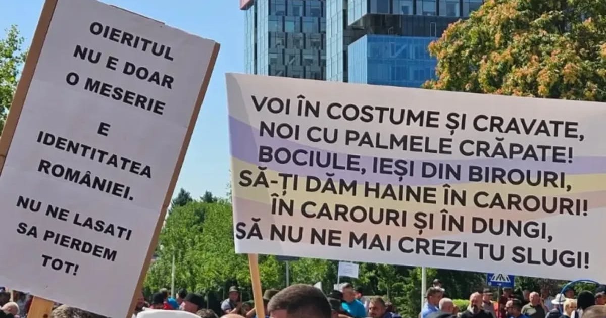 Protest masiv în Piața Victoriei: Fermierii și crescătorii de animale sunt în stradă la București
