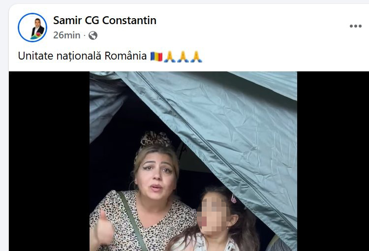 Femeia cu copilul în fața Arestului Capitalei este membră a clanului Duduianu