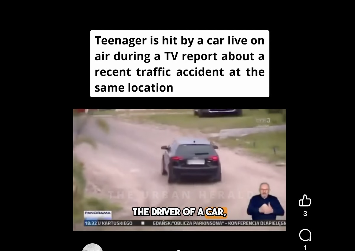 Accident brutal surprins în direct în Polonia: o adolescentă a fost lovită de o mașină în spatele unui reporter