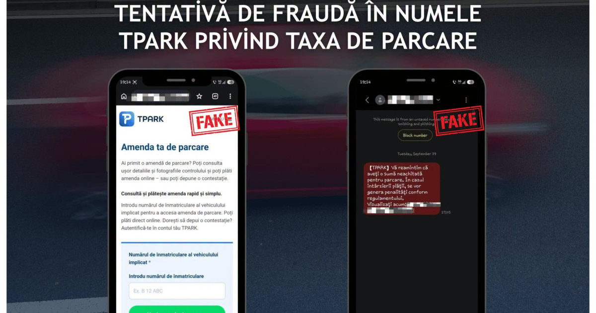 Avertisment de la DNSC: Românii sunt ținta unor mesaje SMS false despre amenzi de parcare