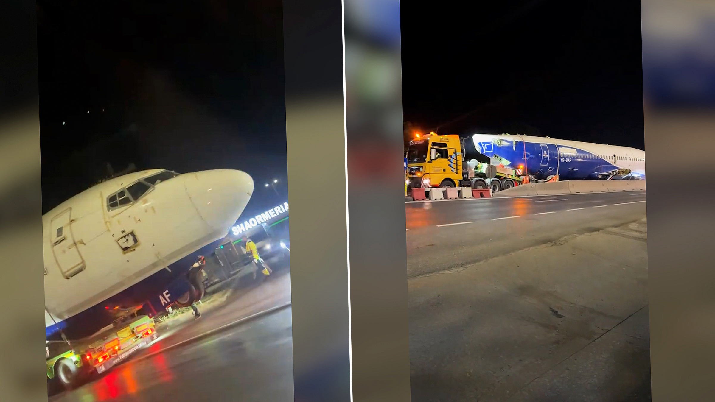 Un avion de pasageri a rămas blocat sub un pod feroviar pe DN1, în zona Măgura