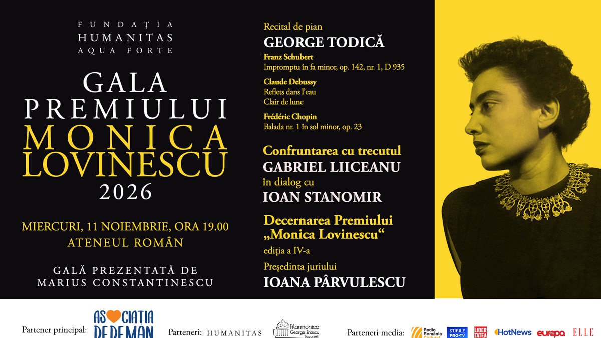 Gala Premiului „Monica Lovinescu” 2026: Eveniment cultural de anvergă la Ateneul Român