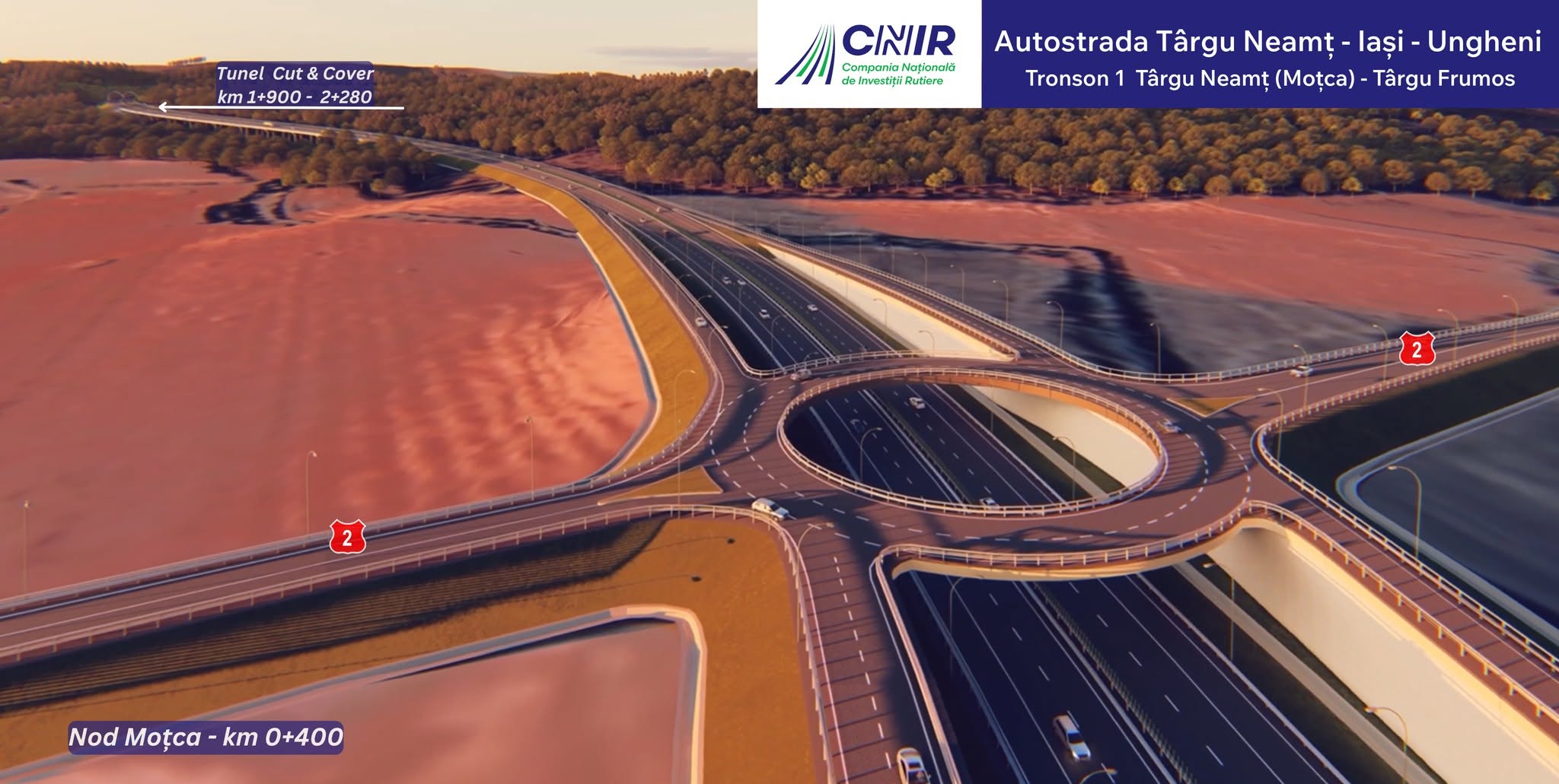 Începe construcția primului tronson al Autostrăzii Unirii A8, segmentul Târgu Neamț – Târgu Frumos