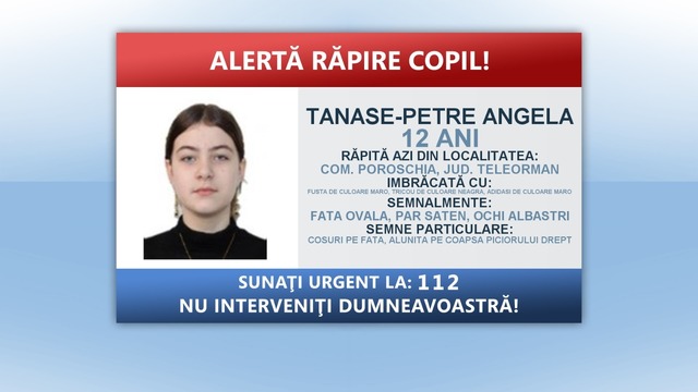 Alertă de răpire în Teleorman: o fată de 12 ani a fost urcată forțat într-un autoturism