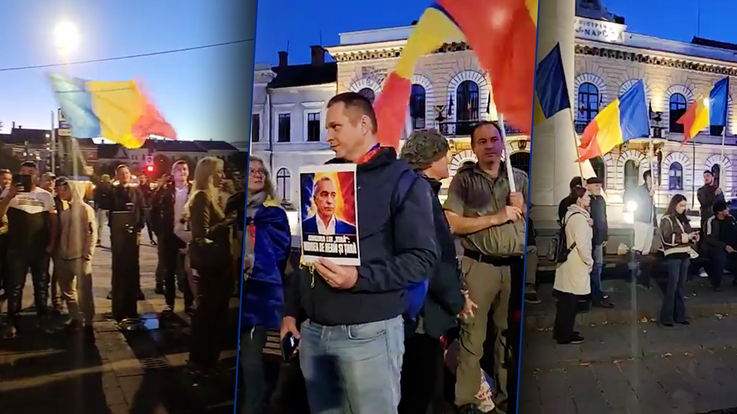 Manifestații în Cluj pentru Călin Georgescu, în contextul protestelor de la Arestul Central din București