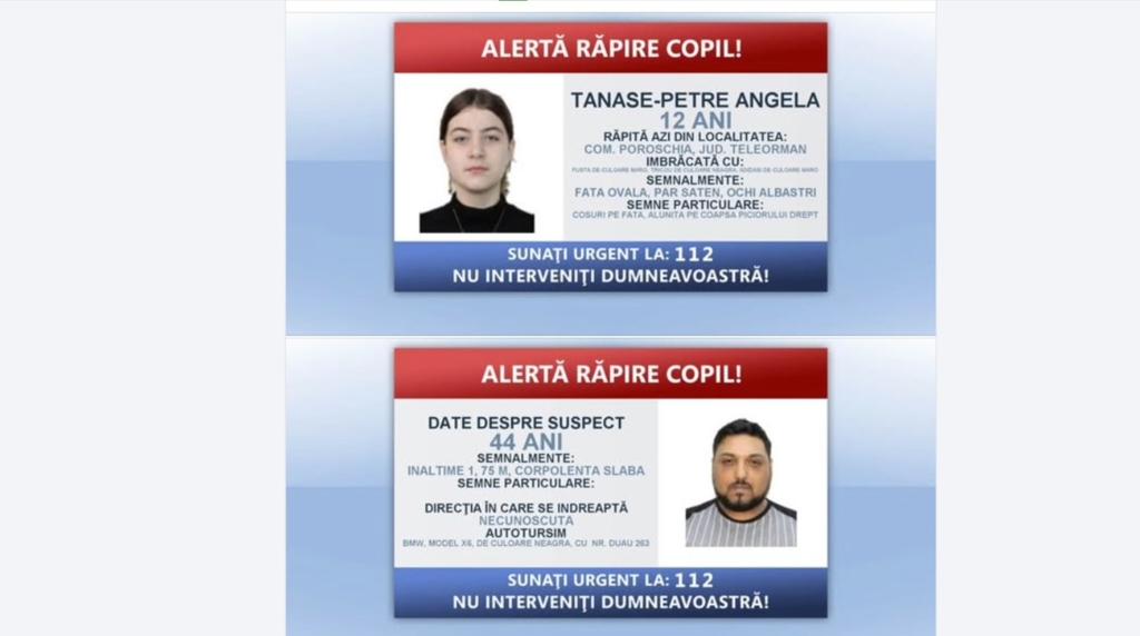 Incident grav în Teleorman: o minoră de 12 ani a fost răpită de pe stradă de către trei persoane