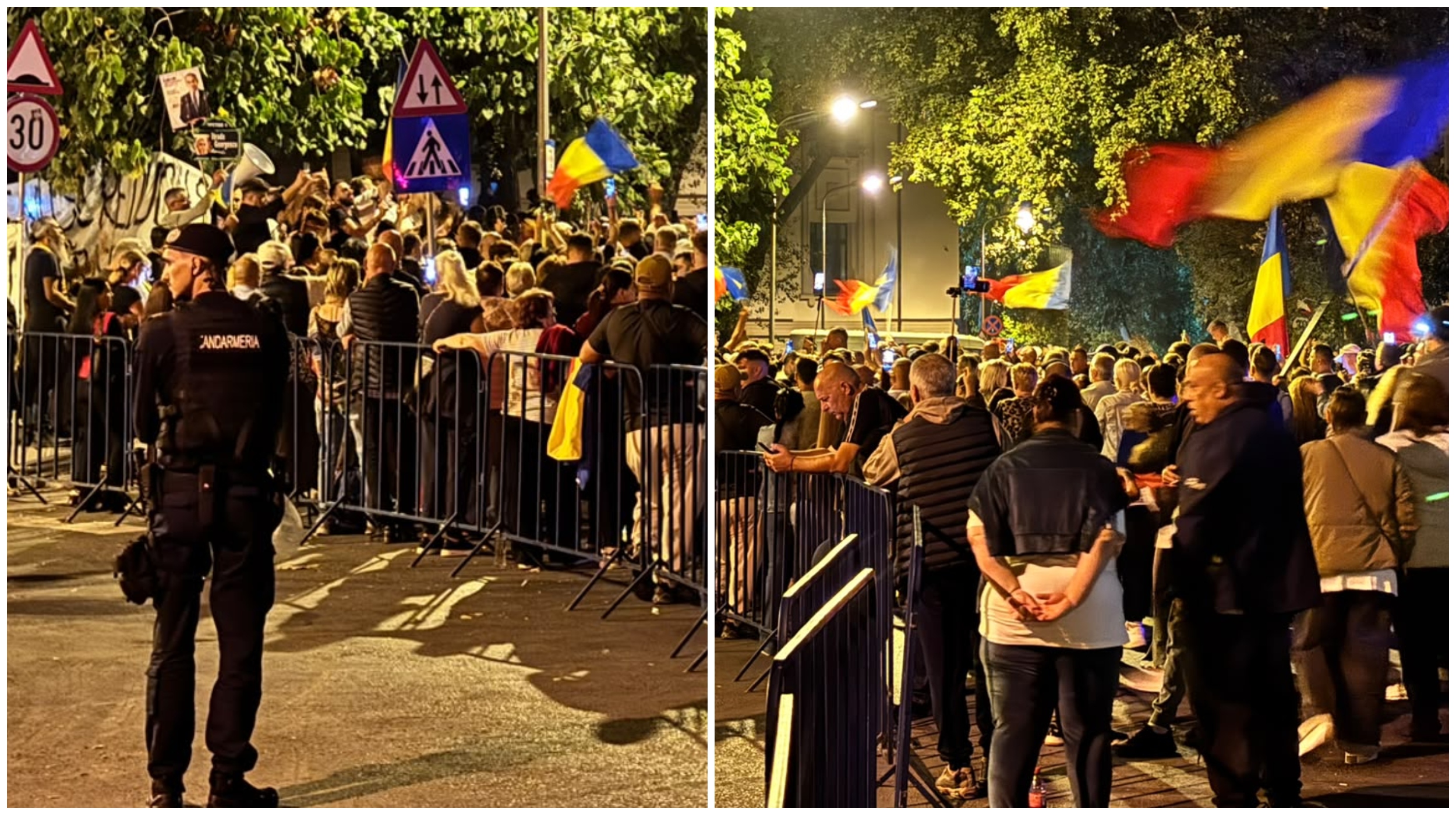 Susținătorii lui Călin Georgescu au protestat pentru a 12-a noapte consecutivă în fața Arestului Central