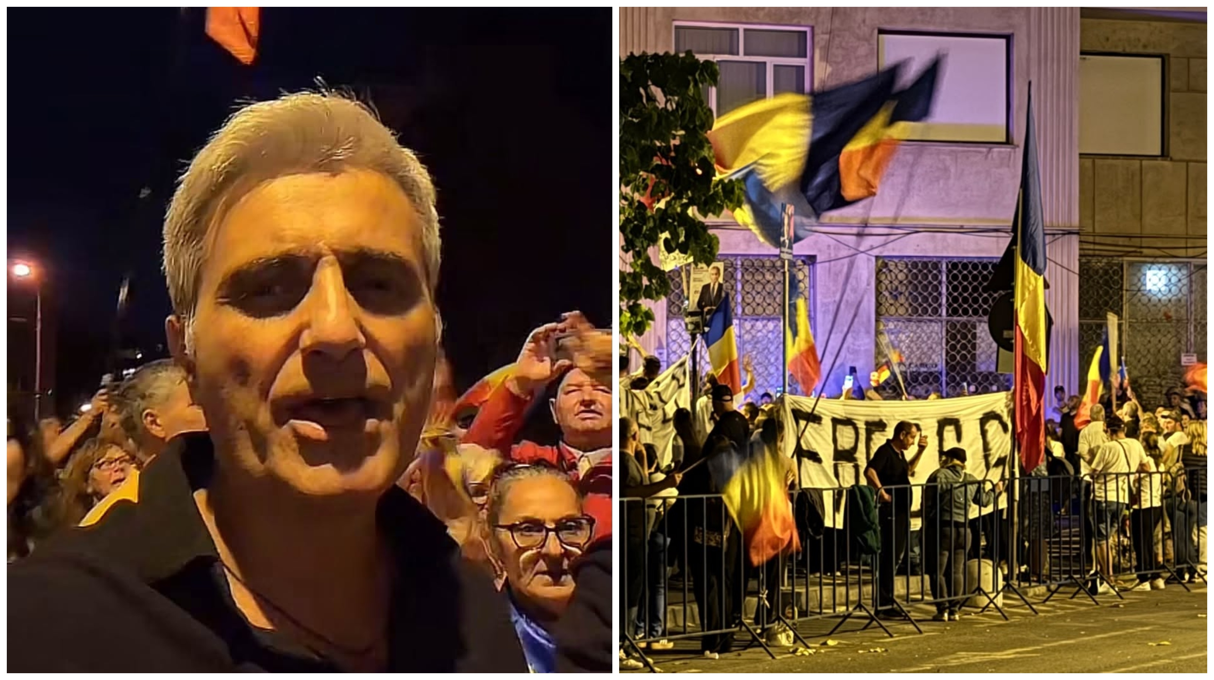 Jurnalistul Robert Turcescu s-a alăturat protestatarilor din fața Arestului Central