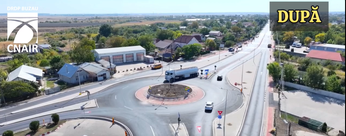 Sens giratoriu permanent la intersecția DN 2 cu DN 2B în județul Buzău, la Spătaru
