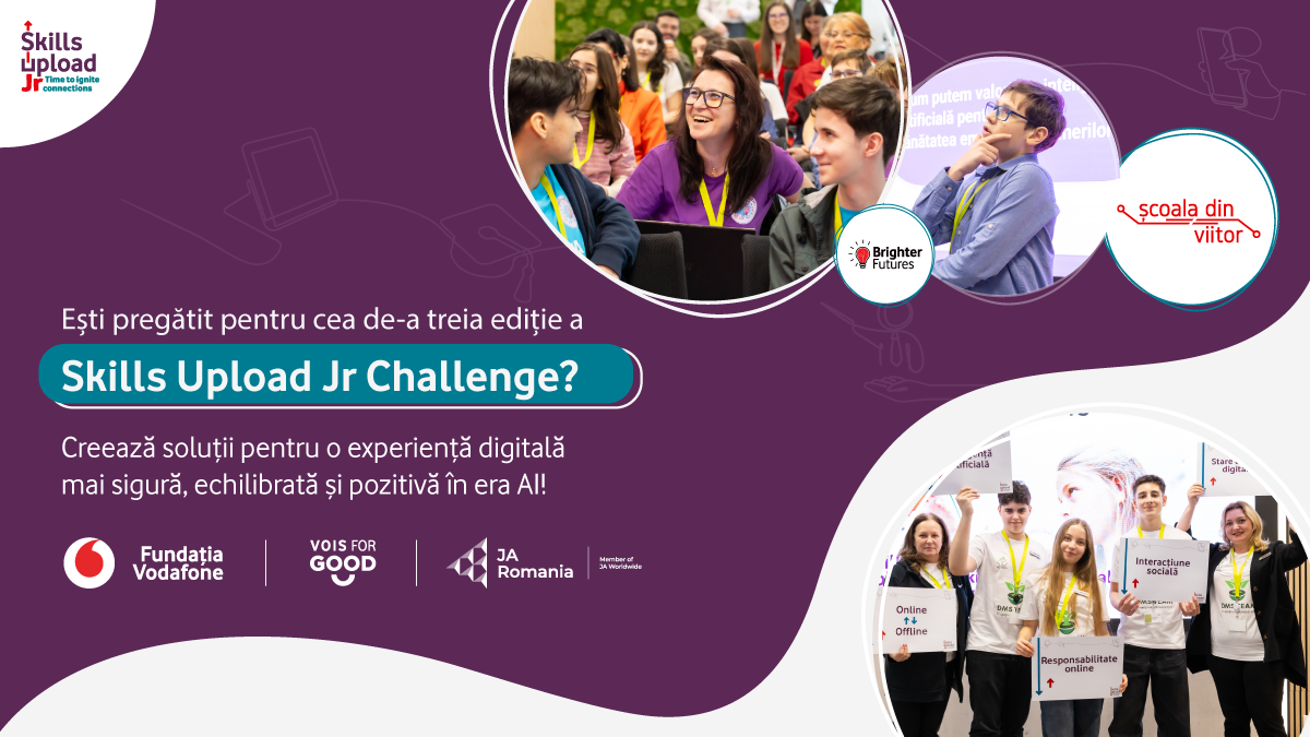 Elevii de gimnaziu sunt invitați la competiția internațională Skills Upload Jr Challenge